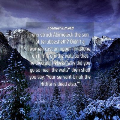 Picture 04 - 2 Samuel 11:21 WEB - who struck Abimelech the son of Jerubbesheth? - Bible Verse Picture