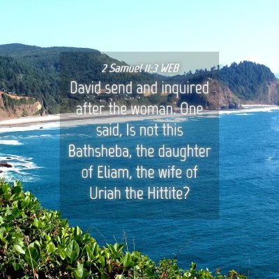 Picture 04 - 2 Samuel 11:3 WEB - David send and inquired after the woman. One - Bible Verse Picture