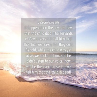 Picture 04 - 2 Samuel 12:18 WEB - It happened on the seventh day, that the child - Bible Verse Picture