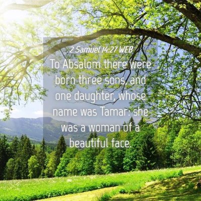 Picture 04 - 2 Samuel 14:27 WEB - To Absalom there were born three sons, and one - Bible Verse Picture
