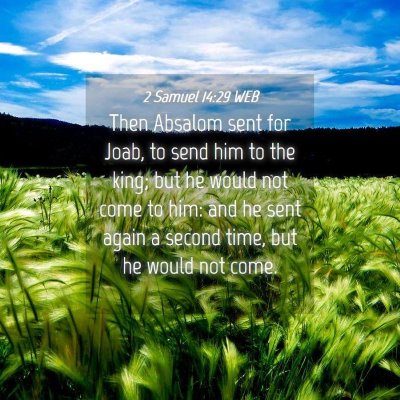 Picture 04 - 2 Samuel 14:29 WEB - Then Absalom sent for Joab, to send him to the - Bible Verse Picture