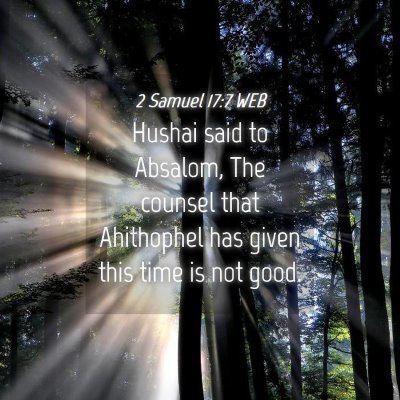 Picture 04 - 2 Samuel 17:7 WEB - Hushai said to Absalom, The counsel that - Bible Verse Picture