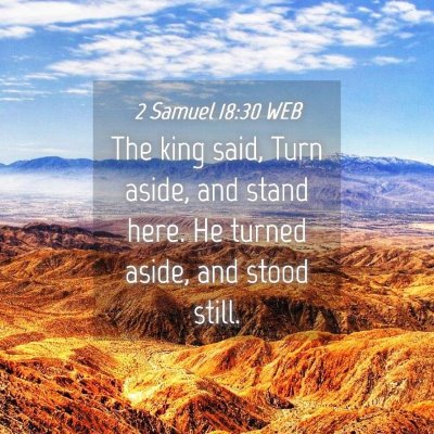 Picture 04 - 2 Samuel 18:30 WEB - The king said, Turn aside, and stand here. He - Bible Verse Picture