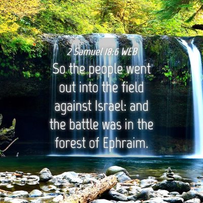 Picture 04 - 2 Samuel 18:6 WEB - So the people went out into the field against - Bible Verse Picture