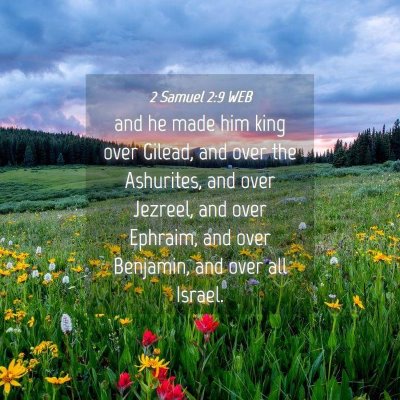 Picture 04 - 2 Samuel 2:9 WEB - and he made him king over Gilead, and over the - Bible Verse Picture