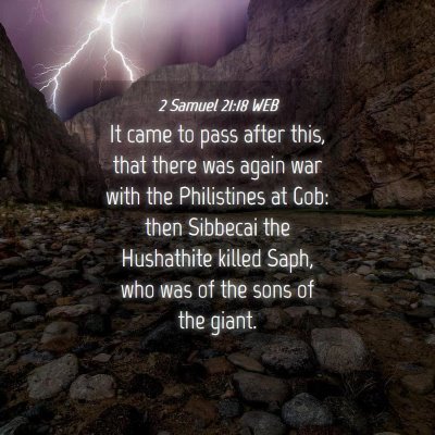 Picture 04 - 2 Samuel 21:18 WEB - It came to pass after this, that there was again - Bible Verse Picture