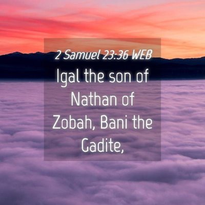 Picture 04 - 2 Samuel 23:36 WEB - Igal the son of Nathan of Zobah, Bani the - Bible Verse Picture