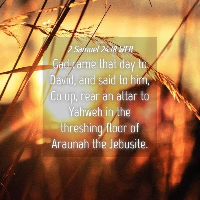 Picture 04 - 2 Samuel 24:18 WEB - Gad came that day to David, and said to him, Go - Bible Verse Picture