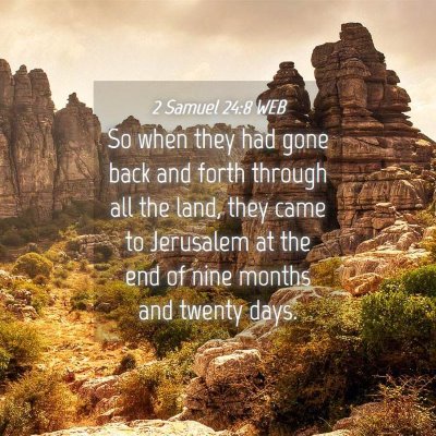 Picture 04 - 2 Samuel 24:8 WEB - So when they had gone back and forth through all - Bible Verse Picture