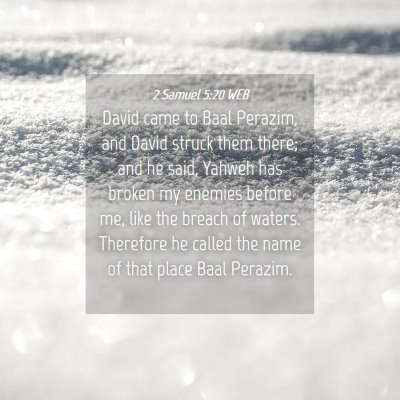 Picture 04 - 2 Samuel 5:20 WEB - David came to Baal Perazim, and David struck them - Bible Verse Picture