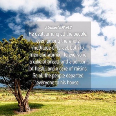 Picture 04 - 2 Samuel 6:19 WEB - He dealt among all the people, even among the - Bible Verse Picture