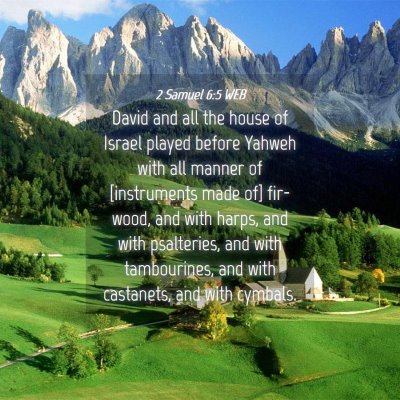 Picture 04 - 2 Samuel 6:5 WEB - David and all the house of Israel played before - Bible Verse Picture
