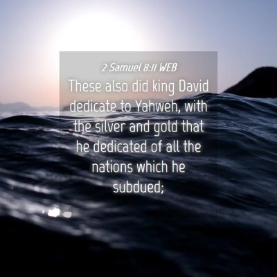 Picture 04 - 2 Samuel 8:11 WEB - These also did king David dedicate to Yahweh, - Bible Verse Picture