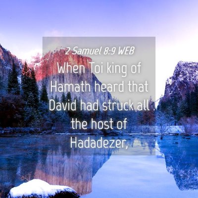 Picture 04 - 2 Samuel 8:9 WEB - When Toi king of Hamath heard that David had - Bible Verse Picture