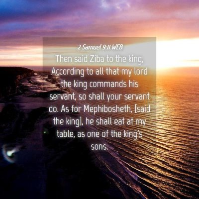 Picture 04 - 2 Samuel 9:11 WEB - Then said Ziba to the king, According to all that - Bible Verse Picture