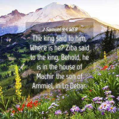 Picture 04 - 2 Samuel 9:4 WEB - The king said to him, Where is he? Ziba said to - Bible Verse Picture