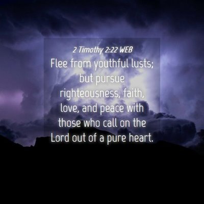 Picture 04 - 2 Timothy 2:22 WEB - Flee from youthful lusts; but pursue - Bible Verse Picture