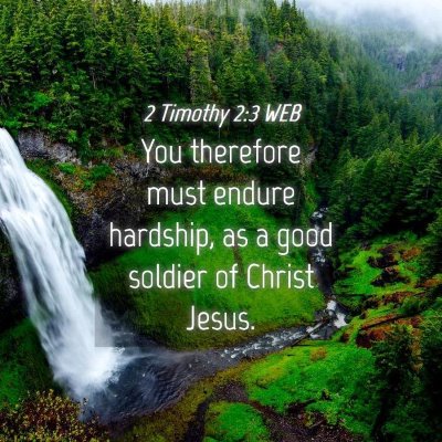 Picture 04 - 2 Timothy 2:3 WEB - You therefore must endure hardship, as a good - Bible Verse Picture