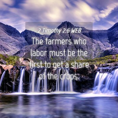 Picture 04 - 2 Timothy 2:6 WEB - The farmers who labor must be the first to get a - Bible Verse Picture