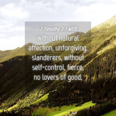 Picture 04 - 2 Timothy 3:3 WEB - without natural affection, unforgiving, - Bible Verse Picture
