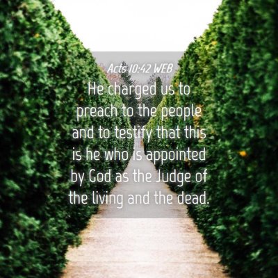 Picture 04 - Acts 10:42 WEB - He charged us to preach to the people and to - Bible Verse Picture
