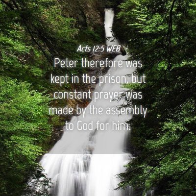 Picture 04 - Acts 12:5 WEB - Peter therefore was kept in the prison, but - Bible Verse Picture
