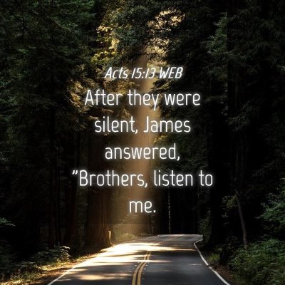 Picture 04 - Acts 15:13 WEB - After they were silent, James answered, - Bible Verse Picture