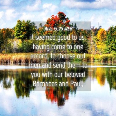 Picture 04 - Acts 15:25 WEB - it seemed good to us, having come to one accord, - Bible Verse Picture
