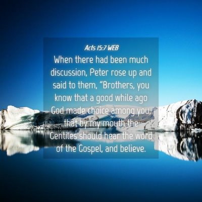 Picture 04 - Acts 15:7 WEB - When there had been much discussion, Peter rose - Bible Verse Picture
