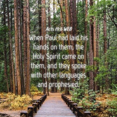 Picture 04 - Acts 19:6 WEB - When Paul had laid his hands on them, the Holy - Bible Verse Picture