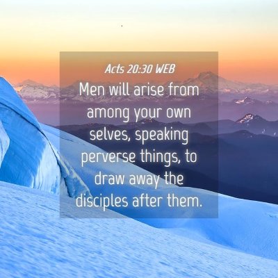 Picture 04 - Acts 20:30 WEB - Men will arise from among your own selves, - Bible Verse Picture