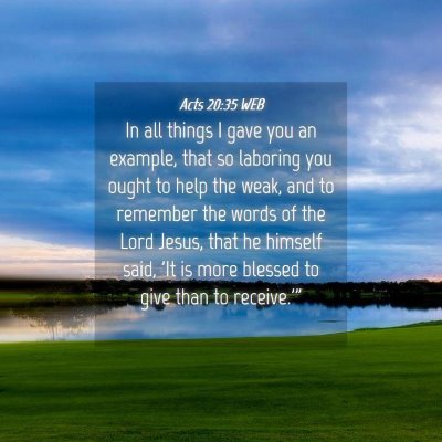 Picture 04 - Acts 20:35 WEB - In all things I gave you an example, that so - Bible Verse Picture