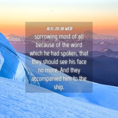 Picture 04 - Acts 20:38 WEB - sorrowing most of all because of the word which - Bible Verse Picture