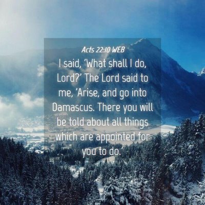 Picture 04 - Acts 22:10 WEB - I said, 'What shall I do, Lord?' The Lord said to - Bible Verse Picture