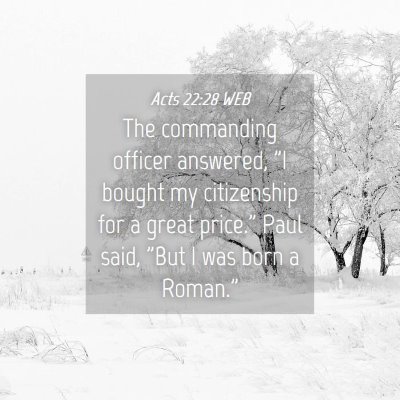 Picture 04 - Acts 22:28 WEB - The commanding officer answered, 