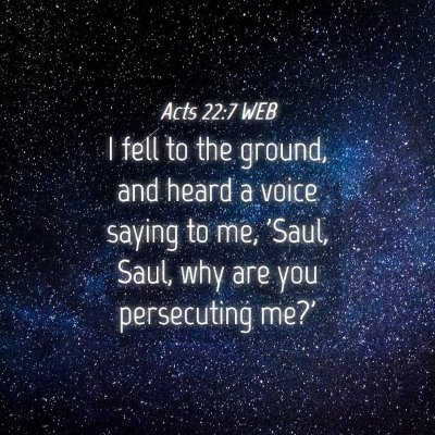 Picture 04 - Acts 22:7 WEB - I fell to the ground, and heard a voice saying to - Bible Verse Picture