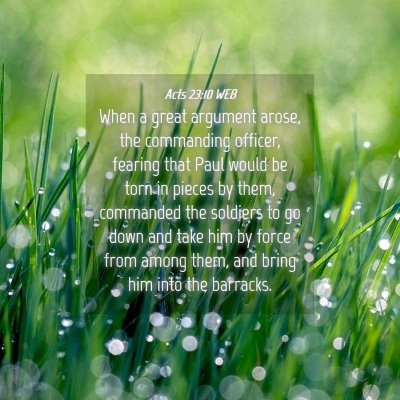 Picture 04 - Acts 23:10 WEB - When a great argument arose, the commanding - Bible Verse Picture