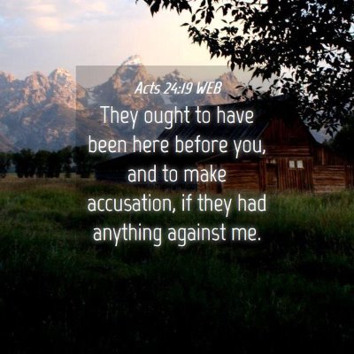 Picture 04 - Acts 24:19 WEB - They ought to have been here before you, and to - Bible Verse Picture