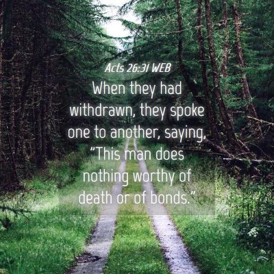 Picture 04 - Acts 26:31 WEB - When they had withdrawn, they spoke one to - Bible Verse Picture