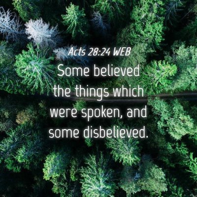 Picture 04 - Acts 28:24 WEB - Some believed the things which were spoken, and - Bible Verse Picture