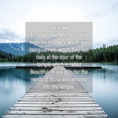 Picture 04 - Acts 3:2 WEB - A certain man who was lame from his mother's womb - Bible Verse Picture