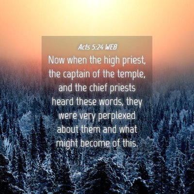 Picture 04 - Acts 5:24 WEB - Now when the high priest, the captain of the - Bible Verse Picture