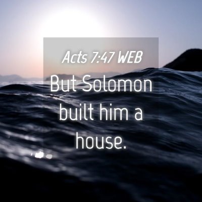 Picture 04 - Acts 7:47 WEB - But Solomon built him a - Bible Verse Picture