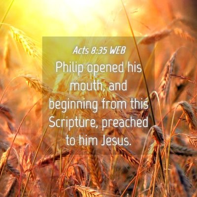 Picture 04 - Acts 8:35 WEB - Philip opened his mouth, and beginning from this - Bible Verse Picture