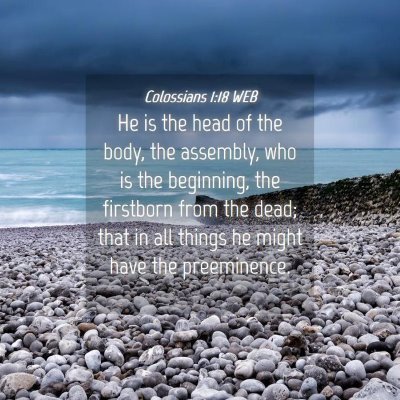 Picture 04 - Colossians 1:18 WEB - He is the head of the body, the assembly, who is - Bible Verse Picture