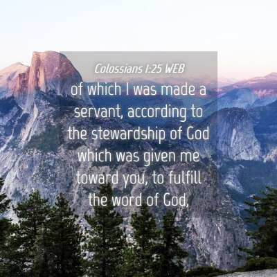 Picture 04 - Colossians 1:25 WEB - of which I was made a servant, according to the - Bible Verse Picture