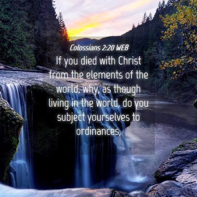 Picture 04 - Colossians 2:20 WEB - If you died with Christ from the elements of the - Bible Verse Picture