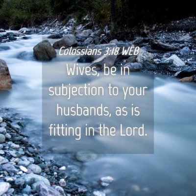 Picture 04 - Colossians 3:18 WEB - Wives, be in subjection to your husbands, as is - Bible Verse Picture