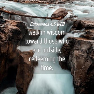Picture 04 - Colossians 4:5 WEB - Walk in wisdom toward those who are outside, - Bible Verse Picture