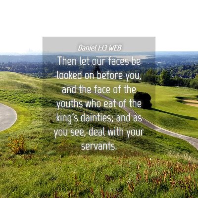 Picture 04 - Daniel 1:13 WEB - Then let our faces be looked on before you, and - Bible Verse Picture